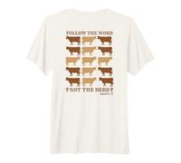 Follow The Word Not The Herd Christian Bible Verse Cow T-Shirt Haut de Gamme