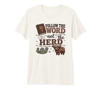 Follow The Word Not The Herd Christian Bible Verse Scripture T-Shirt Haut de Gamme