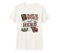 Follow The Word Not The Herd Christian Bible Verse Scripture T-Shirt Haut de Gamme