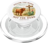 Follow The Word Not The Herd Isaiah 8:11-13 Western Cow PopSockets PopGrip pour MagSafe
