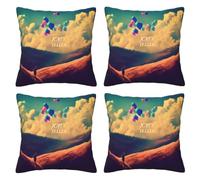 Follow_Your_Dreams Lot de 4 taies d'oreiller carrées super douces avec fermeture éclair pour canapé, salon, canapé, lit, bureau, voiture, 50 x 50 cm