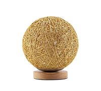 follwer0 Veilleuse de boule de rotin réglable, lampe de table LED lampe de chevet pour salle de bain, enfants, veilleuse mignonne de pépinière Yellow