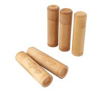 FOLOSAFENAR Boîte à thé en Bambou 5 Pièces Simple Boîte à thé en Bambou Anti-poussière Longueur 12 Cm pour Noix pour la Maison (2 pièces de Type Bambou 3 pièces de Type Vierge)