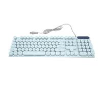 FOLOSAFENAR Clavier de Jeu, Touches Rondes USB Filaire 104 Touches Clavier d'Ordinateur pour Ordinateur Portable (Bleu)