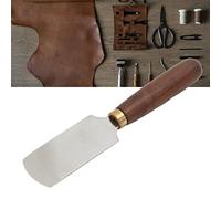 FOLOSAFENAR Couteau à bordure en cuir, couteau à parer en cuir robuste et durable, opération simple, manche rond en noyer pour la coupe du cuir pour le cuir de bricolage