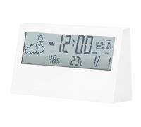 FOLOSAFENAR Horloge Digitale de Table à LED, réveil électronique Multifonction avec Affichage de la température et de l'humidité, alimentée par Piles, supporte la température et l'humidité