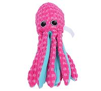 FOLOSAFENAR Jouet interactif pour animaux de compagnie, jouet en velours côtelé pour chien chiot poulpe jouet vocal pour grand, petit et moyen chien (L)