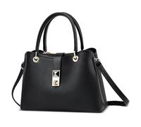 FOLOVEYA Mode Sac à Main Femme Sac Fourre Tout Dames Elégant Classique Sac Cabas Cuir PU Sac à Bandoulière pour Travail Voyage Achats Fête Université Sac de Cours Noir
