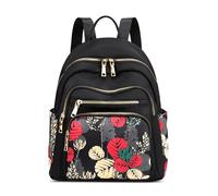 FOLOVEYA Sac à Dos Femme Elegant Chic Sac Bandoulière Sac à Main Antivol Imperméable Sac à dos Multicouche Sac à Dos Léger pour Université Voyage Shopping Extérieur Affaires Grande en Polyester Noir