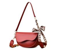 FOLOVEYA Sac Bandoulière Femme Petit Elégant Sacs Porté épaule Cuir PU Sac à Bandoulière Léger Sacs Crossbody Chic Sac à main avec nœud pour Voyage Travail Achats Rouge