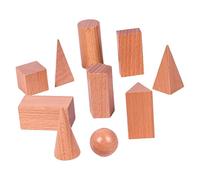 Folpus 10 Pièces de Solides Géométriques 3D en Bois, Jouet éducatif pour La Maternelle, La Maison et La pprentissage des Mathématiques 4 à 6 Ans
