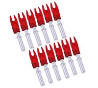 Folpus 12 Pièces Encoches de Précision de à l'arc en Plastique pour Arbre de Flèche ID 4.2mm Universel, Rouge, 4.2mm