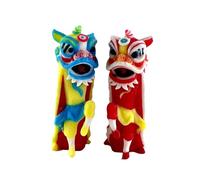 Folpus 2x 1/64 Diorama Lion Dance Model Crafts Desk Decoration Résine Tiny People Modèle pour Micro-paysages Ornement Des Accessoires