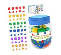 Folpus 60 pièces 3D Formes Solides géométriques Formes géométriques colorées de mathématiques fournit des jouets d'apprentissage léger pour