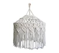 Folpus Abat-Jour bohème en macramé, Facile à Installer, tissé, avec Pompon, idéal pour Un Mariage, Un Bureau ou Une Chambre à Coucher.