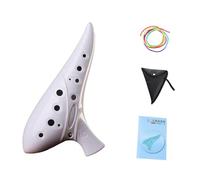 Folpus Alto C Ocarina Instrument Musical Résine Légère Résistante 12 Trous Confort de Jeu Trous Arrondis Réponse Sensible Adapté Aux Apprentis Loisirs Musica, Blanc