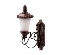 Folpus Applique murale miniature, mini applique murale, projets de bricolage, modèle de lampe de jardin réaliste, décoration pour de bâtiment, Lumière Chaude En Bronze