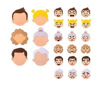 Folpus Apprentissage social et émotionnel, création de jeux d'autocollants de grimaces, jeux de visages éducatifs pour enfants, famille