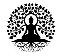 Folpus Arbre de Bouddha, Conception de Mur En Métal, Décoration Murale Religieuse, 40 cm