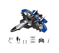 Folpus Avion de chasse télécommandé en mousse, jouet décoratif avec lumière, avion télécommandé pour enfants, jouet d'avion pour anniversaire de garçon, Bleu