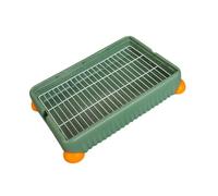 Folpus Bac à litière pour Lapin, Cage de Toilette, boîte de litière, Anti-éclaboussures, Amovible, avec Grille, Toilettes pour Animaux de Compagnie pour, L, Vert