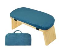 Folpus Banc de Méditation Tabouret à Genoux Agenouilloir Siège Bambou et Acier Coussin Épais Soulage les Genoux Support Latéral Incliné Stable Adapté à, Bleu, 26 Avec Sac