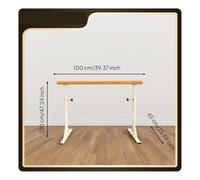 Folpus Barre d'Entraînement de Danse Rail Support Réglage Précis 80cm-120cm Structure Triangulaire Stable Polie pour Prise Confortable Pieds