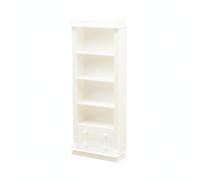 Folpus Bibliothèque Miniature Étagère de Poupée Armoire Maquette Meuble Réduit avec Tiroir pour Mise en Scène Photographie Jeu d'Imitation Décoration de Maison de Poupée, White