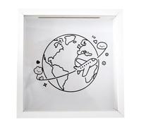 Folpus Boîte à souvenirs avec cadre vitrine en bois résistant et polyvalent, idéale pour billets et photos, 15 Cm X 15 Cm X 4.5