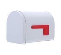 Folpus Boîte aux lettres en fer blanc, décoration extérieure pour activités d'échange, mini boîte aux lettres, jouet pour lettres, maison de courrier, Blanc