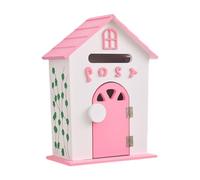 Folpus Boîte aux lettres murale avec serrure à clé, boîte à suggestions en bois, aux lettres pour bureau à domicile, Rose
