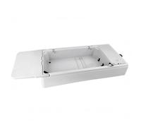 Folpus Boîte pour Machine à Coudre avec Base Stable Conception Compartimentée Système Rabattable et Mécanisme de Loquet en Métal Adaptée à la Collection d'Accessoires et Maison, Gris, Gris Clair