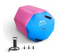Folpus Boudin de Gymnastique Gonflable Rouleau d'Entraînement Cylindre Tonneau Coussin Surface Antidérapante en PVC avec Pompe Manuelle Adapté à la, Diamètre 0.8 Hauteur 1 Mètre