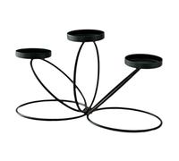 Folpus Bougeoir en Fer forgé, pièce maîtresse de Table, photophore, décoration d'intérieur pour Restaurant, Noir