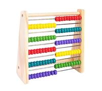 Folpus Boulier en bois 10 rangées cadre de comptage avec 100 perles jeu d'apprentissage mathématiques comptage perle boulier pour enfants