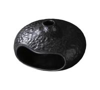 Folpus Brûleur d'encens en céramique, bol à fumigation, plateau décoratif, brûleur à cônes d'encens, porte-sauge pour bureau, chambre à coucher, Noir