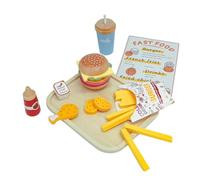 Folpus Burger empilable en bois amovible, jouet alimentaire, frites, cola, accessoire de cuisine Montessori pour filles et enfants d'âge préscolaire