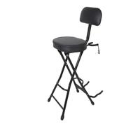 Folpus Chaise de Musicien Pliable avec Dossier Siège de Guitare Tabouret de Musique Support pour Instrument Assise Stable et Repliable pour Longs Entraînements Adaptée aux Cours Scènes
