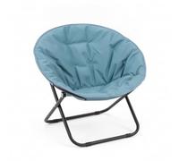 Folpus Chaise Longue Pliante Fauteuil Pliant Siège Rond Pliant Siège de Détente en Tissu Base en X Pliable Support Robuste Transport Facile pour Lecture, Bleu Océan