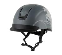 Folpus Chapeau d'équitation Starter Equestria, Casquette d'équitation Ajustable, équipement équestre, Chapeau léger et Respirant, Gris, M