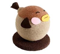 Folpus Chat grattant sisal Ball Chat Joue au Ballon Les Fournitures interactives drôles Exercice Mignon Chaton grincer gratteuse Animal de Compagnie, Brun