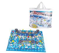 Folpus Coffret de jeu d'imitation de compagnie aérienne de luxe, ensemble de jeu d'avion, jouet éducatif de terminal d'aéroport pour enfants, 200 Pièces