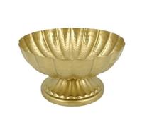 Folpus Compotier Métallique Doré à Base Ron Évasée pour Présenter s Fleurs Fraîches et Décorations Créatives sur Buffets, Style to 1