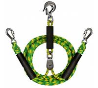 Folpus Corde de Remorquage Bateau Corde Sangle Câble Élingue Tressé avec Mousquetons INOX et Crochet 24m Repérage Aisé sur, Corde De Remorquage De 2,4 M avec Double Boucle, Poignée Vert Fluo Et Jaune