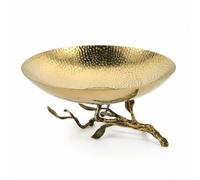 Folpus Coupe de Service Décorative Bol Centre de Table Saladier Corbeille Présentoir en Acier Inoxydable Monté sur Support Stable d'Alliage Design Lumineux, GS9177S
