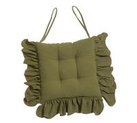 Folpus Coussin de Chaise antidérapant à Attaches pour chaises de Salle à Manger, Coussin de siège décoratif à Volants, Vert