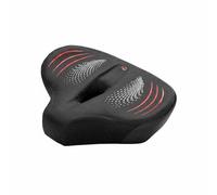 Folpus Coussin de Selle Vélo Selle Vélo Confortable Coussin Siège Rembourré Soutien Long Trajet Ventilation Centrale Texture Résistante Matériau PU Mousse PP, Noir Et Rouge, 26 37.5 10cm