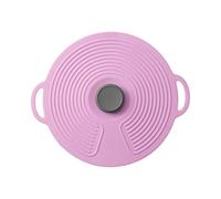 Folpus Couvercle d'aspiration en silicone résistant à la chaleur avec poignée, couvercle en silicone alimentaire hermétique, couvercle en silicone pour, Violette 23cm