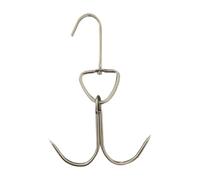 Folpus Crochets Doubles en Acier Inoxydable faciles à Nettoyer pour Canard, Support pour Barbecue et Jambon, Argent