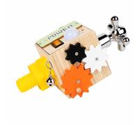 Folpus Cube Occupé Pédagogique en Bois Épais Jeu Seoriel en Bois à Multiples Faces Interactif Boîte pr Jeunes, Déplacement